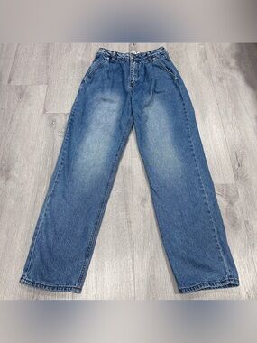Princess Poly Forestier Pin Tuck Jeans in Mid Blue Sz 2